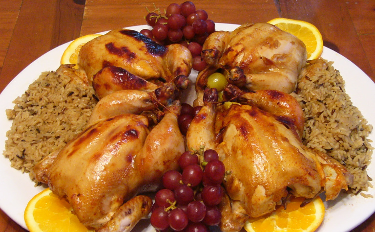 chicken-kahlua-game-hens-with-wild-rice
