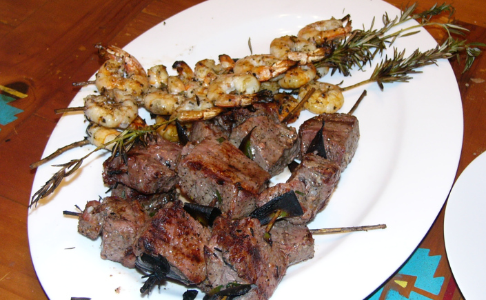 Portuguese Marinated Surf and Turf on Rosemary&nbsp;Skewers