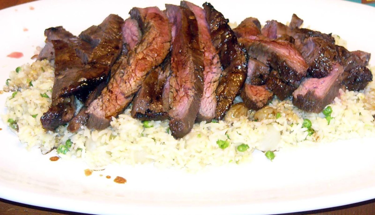 Teriyaki Flank Steak Over Vegetable Fried&nbsp;Rice