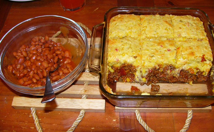 Cornbread Taco Bake with Spicy Pinto&nbsp;Beans