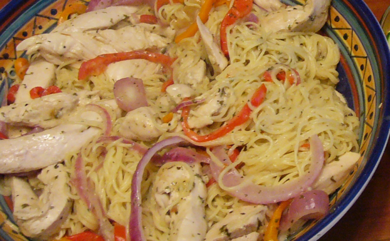Italian Chicken Scampi served over&nbsp;Pasta