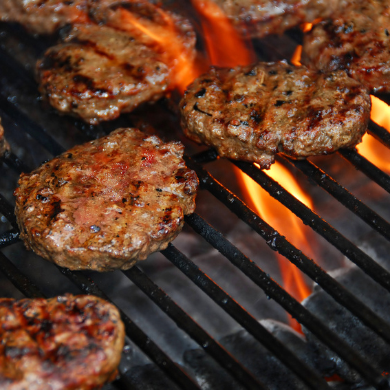 Onion-Sausage Hamburgers over an Open&nbsp;Flame