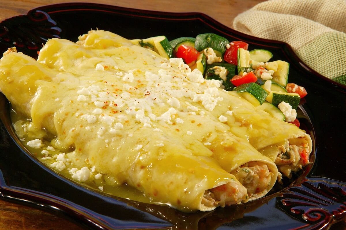 Seafood Enchiladas in a Green&nbsp;Sauce