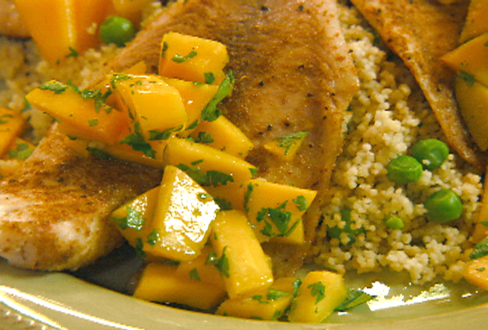 Moroccan Seasoned Tilapia with Mango and&nbsp;Cilantro