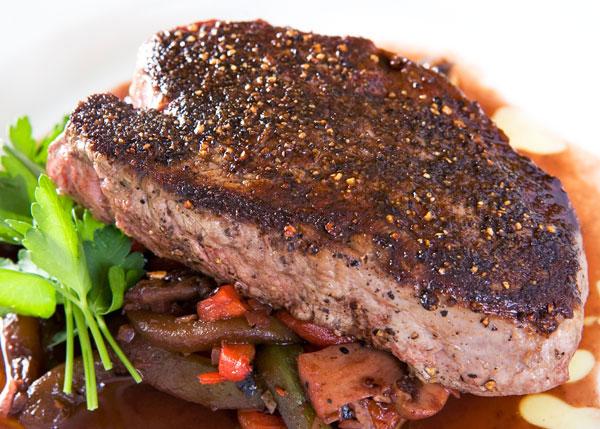 Peppercorn Filets with Mushroom Port Reduction&nbsp;Sauce