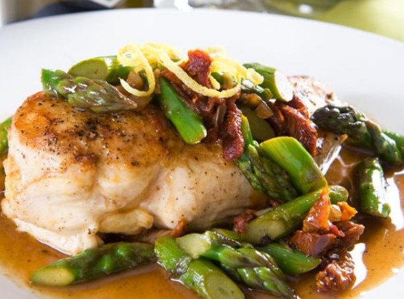 Roasted Chicken Breast with Asparagus Pan&nbsp;Sauce