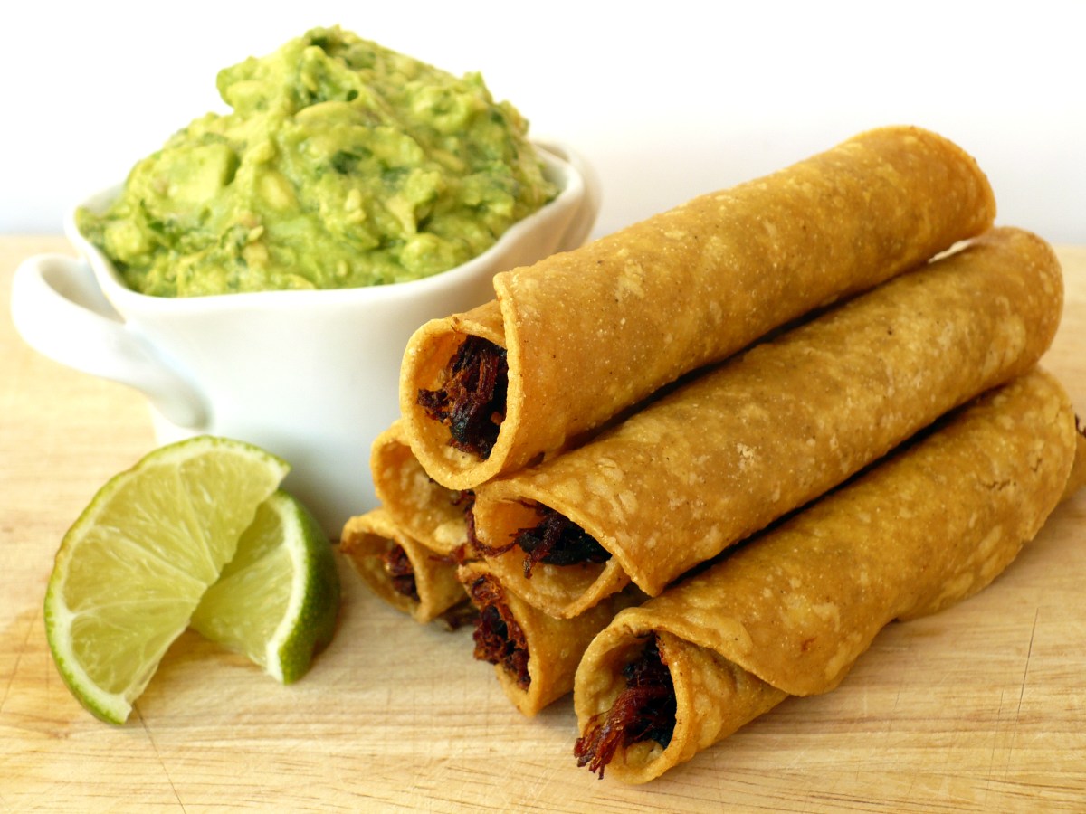 Shredded Roast Beef Taquitos with Home-Made&nbsp;Guacamole