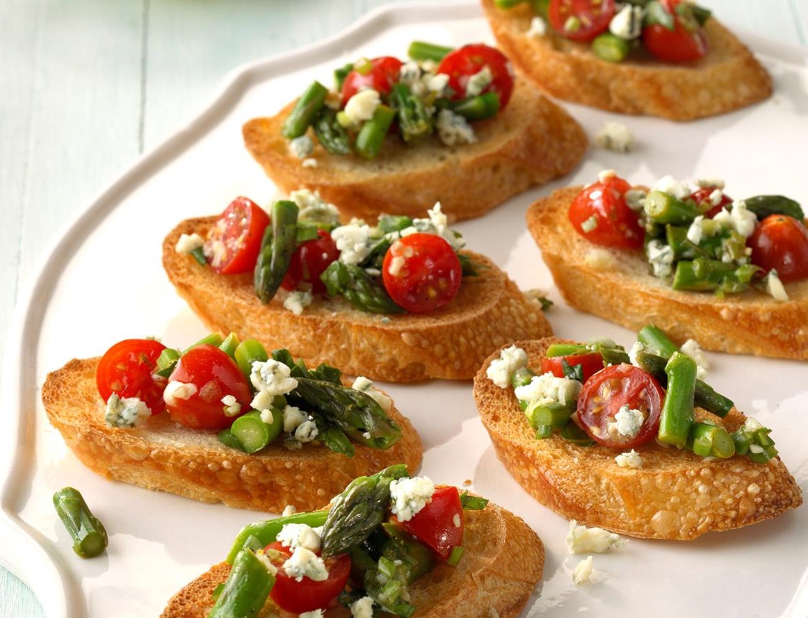 Tomato Asparagus Bruschetta