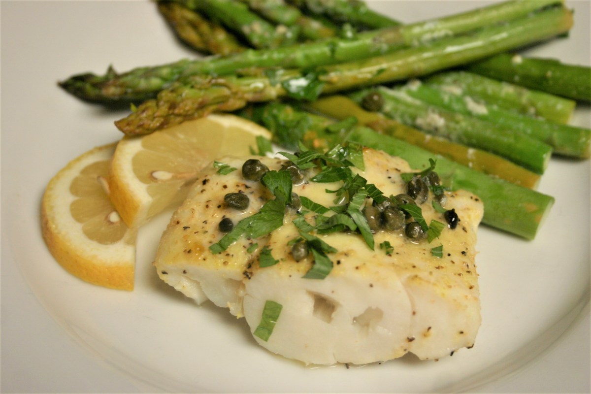 Baked Cod Piccata with Asparagus at&nbsp;Last