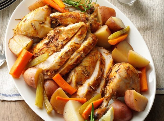 Slow-Roasted Sunday Chicken with&nbsp;Vegetables