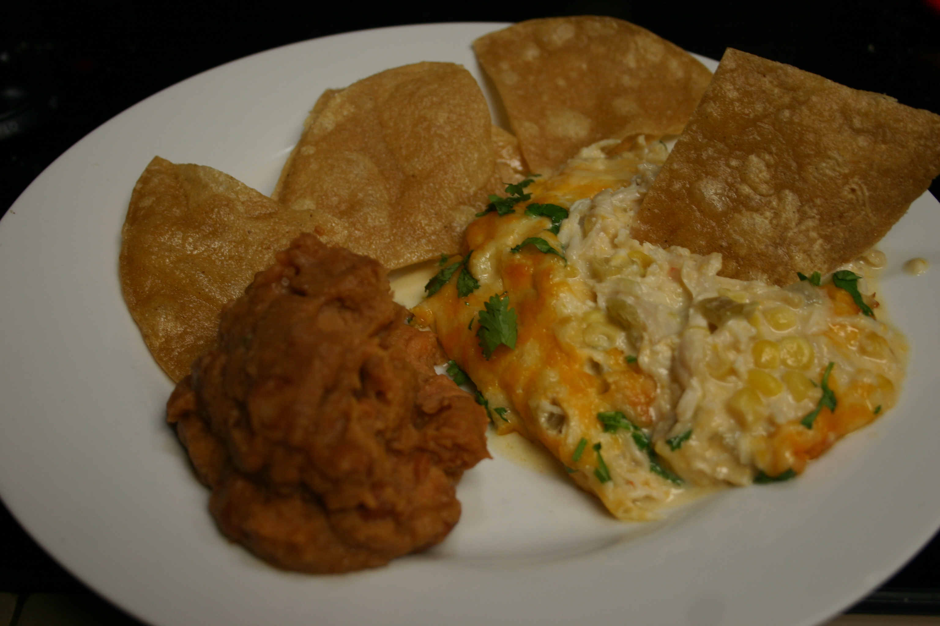 Green Chile Chicken Skillet With Fried Tortilla Chips (10)