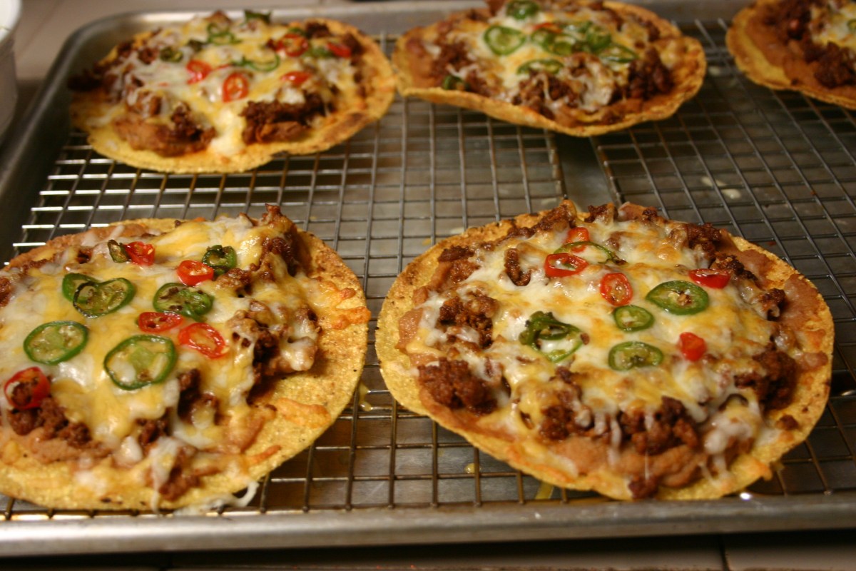 Spicy Two Meat-Bean&nbsp;Tostadas