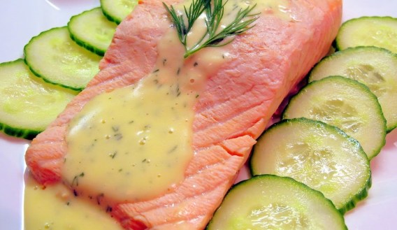 Poached Salmon with Mousseline Sauce1