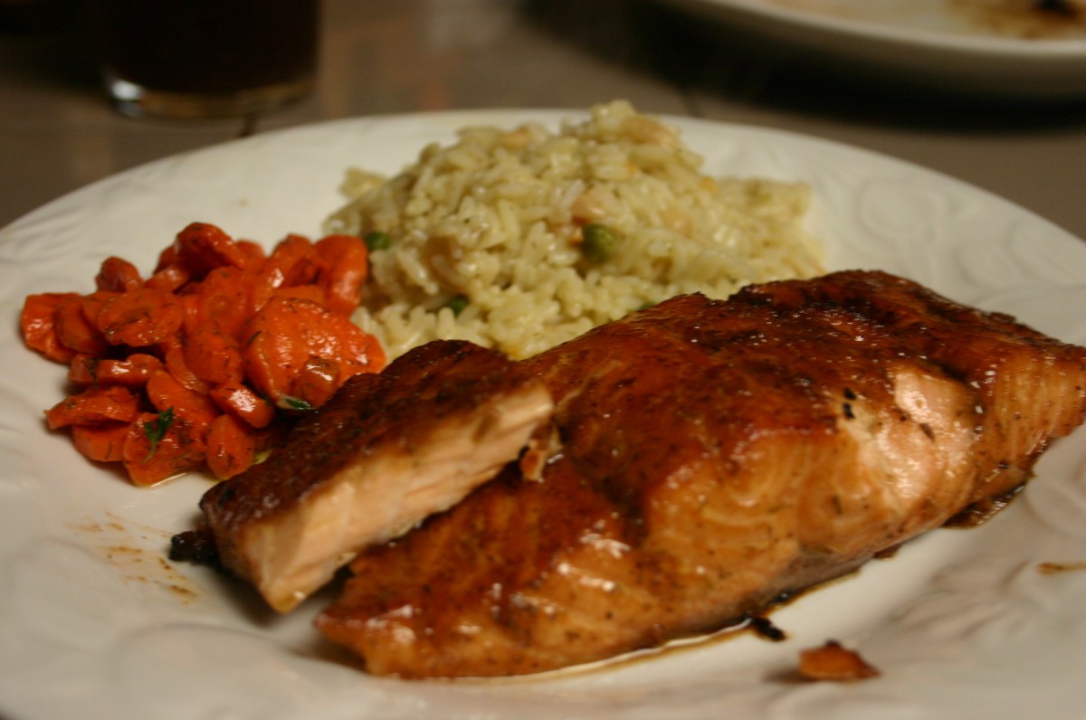 A Beautiful Glazed Salmon&nbsp;Supper