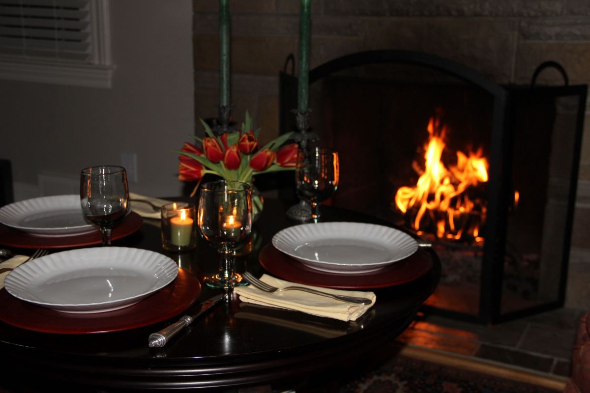 Simple Fireside Dining